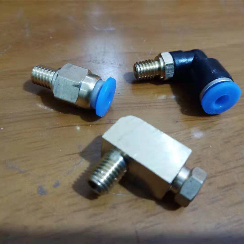 雕刻机油泵油嘴接头滑块快接油嘴润滑注油器卡套油路铜管直通配件 - 实物图