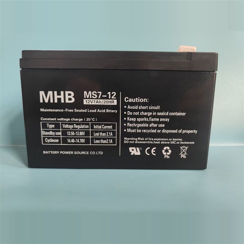 MHB闽华蓄电池12V7AH 免维护MS7-12 监控 门禁通力 电梯应急电源