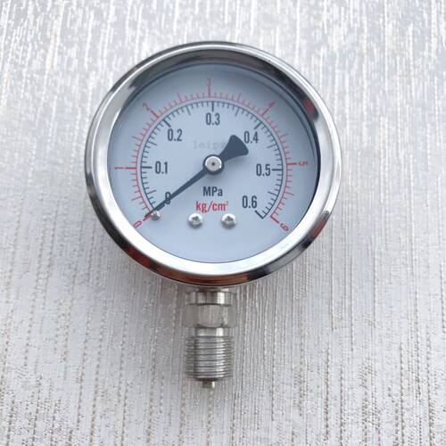 304不锈钢压力表 0.6mpa 6kg 直径68mm 螺纹M14x1.5 径向 不充油