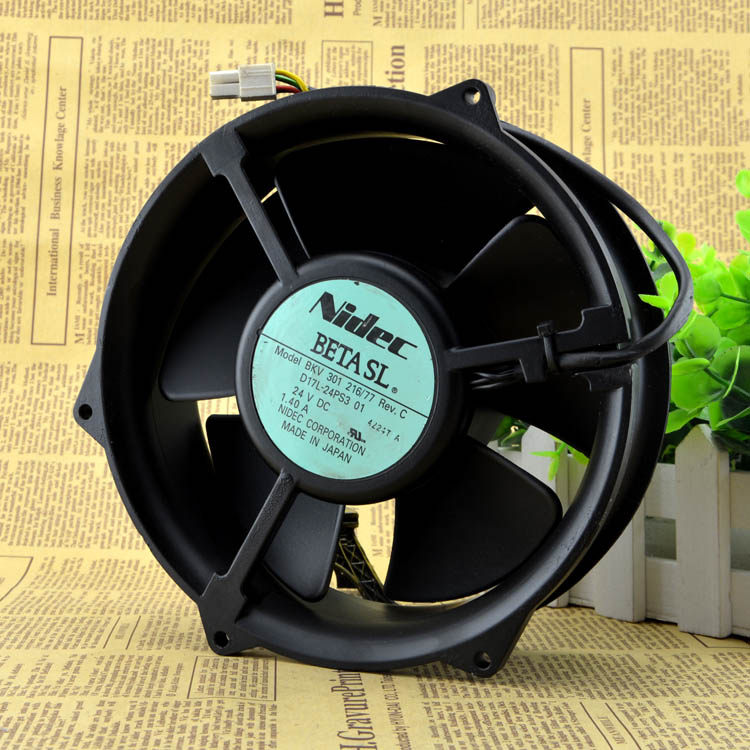 原装NIDEC D17L-24PS3 01 24V 1.40A 服务器风扇 BKV301216/77