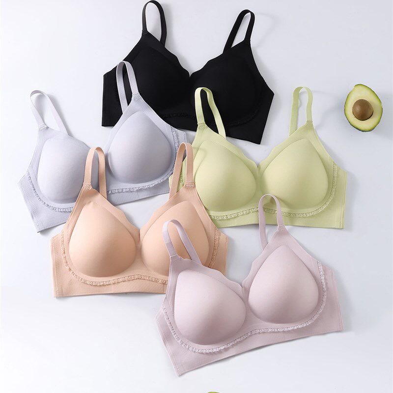 无痕少女内衣女纯色加厚杯小胸B聚拢收副乳防下垂光面软支撑文胸