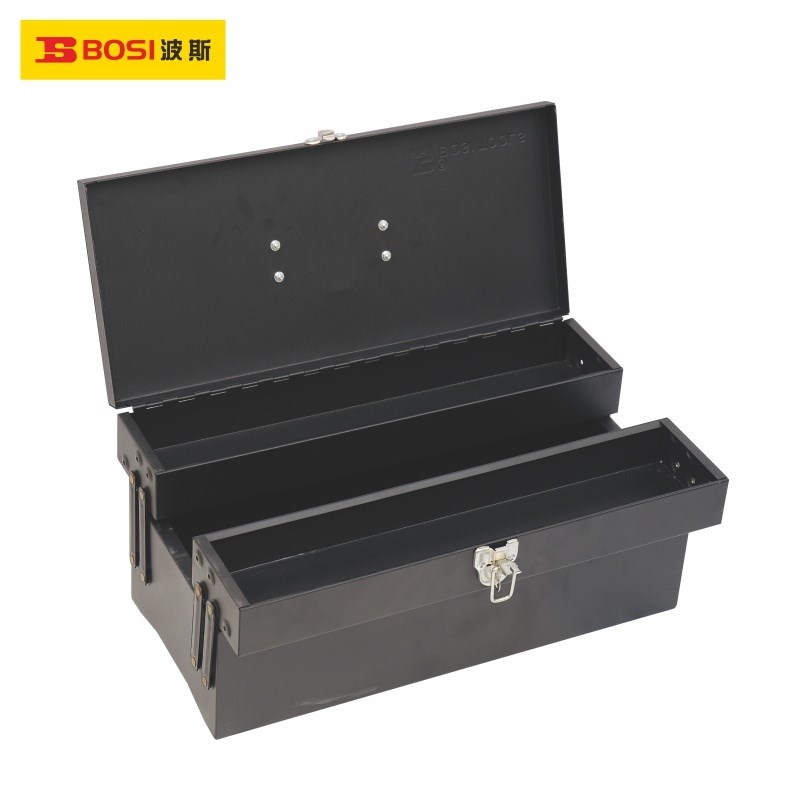 波斯 二层三层手提工具箱 双层折叠铁工具箱车载加厚收纳箱