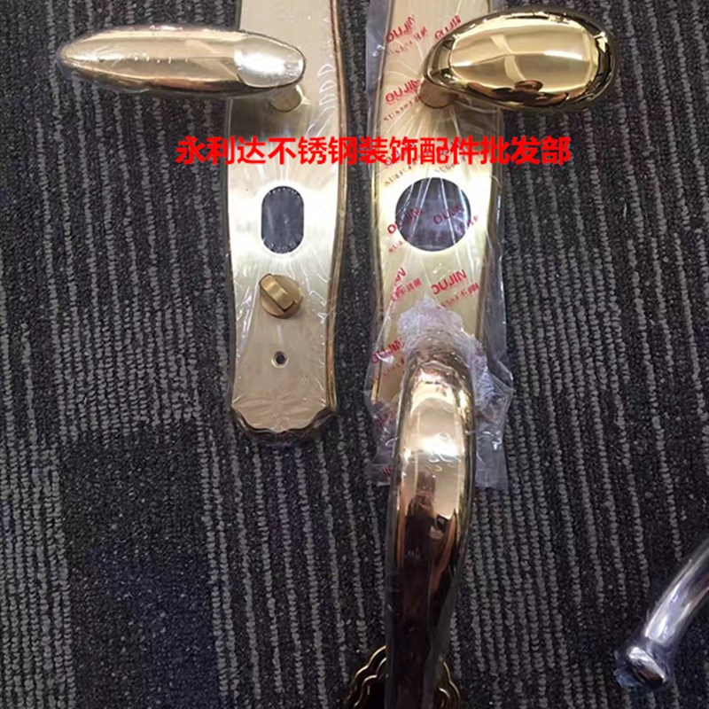 304不锈钢多功能防盗门锁把手防盗门加长款花瓶面板拉手235mm孔距