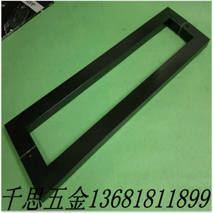 不锈钢方形玻璃门大门拉手有框无框门推拉木门把手扶手黑色600