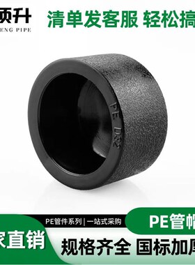 PE堵头管帽闷头堵帽管堵 20 25 32 pe堵帽堵漏封头 水管接头配件