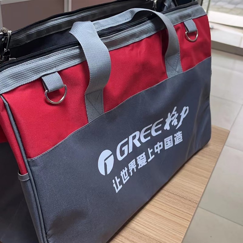 灰红色超大号工具包52厘米多功能手提斜跨厚实防水牛津布电工包