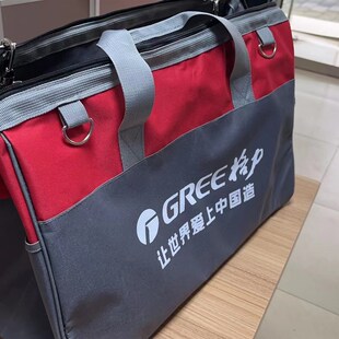 灰红色超大号工具包52厘米多功能手提斜跨厚实防水牛津布电工包
