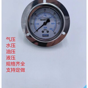 HFDY轴向带边耐震抗振真空压力表YN60ZT 40MPA/250BAR/1/4PT
