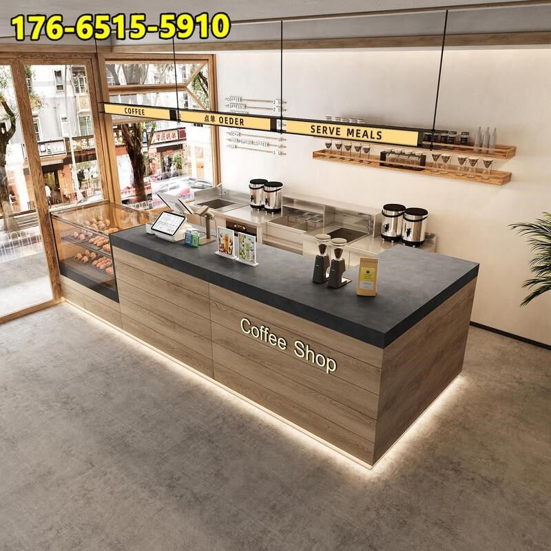 面包店吧台咖啡店收银台蛋w糕甜品店前台桌酒店接待台柜台定制