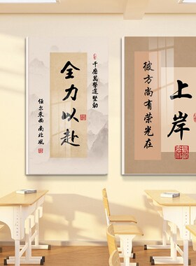 拼搏学上岸励志墙贴高考教室装饰文化标语中考班级布置标语贴纸画
