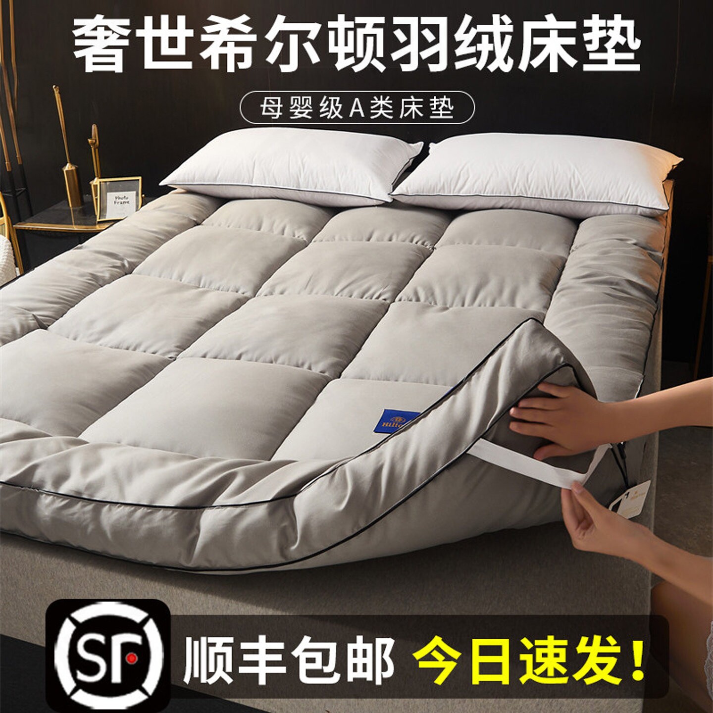 意大利羽绒床垫软垫家用卧室垫子