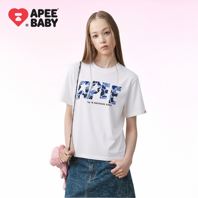 APEE字母多巴胺短袖T恤