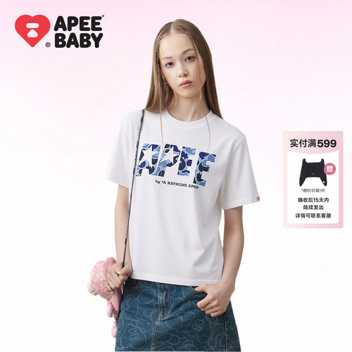 APEE字母多巴胺短袖T恤