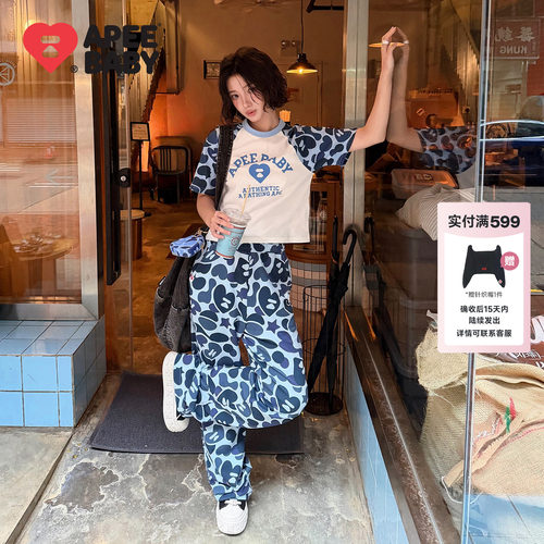 BAPE SS26 APEE by A BATHING APE迷彩休闲裤修身直筒甜辣少女风