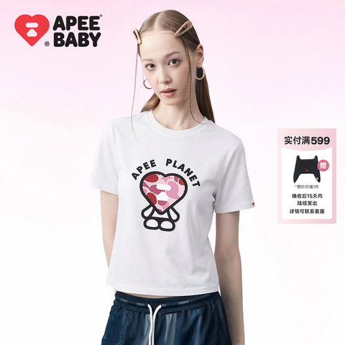 APEE可爱印花短袖T恤女简约
