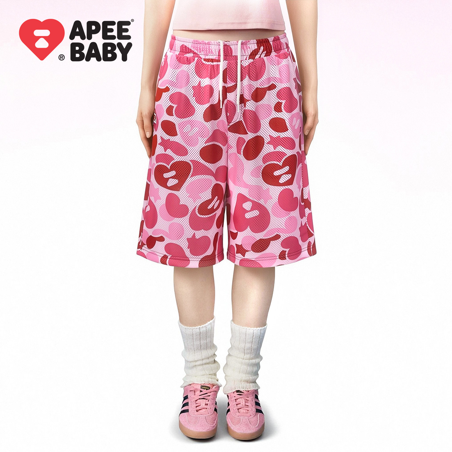 BAPE SS26 APEE by A BATHING APE猿人迷彩短裤修身休闲五分裤