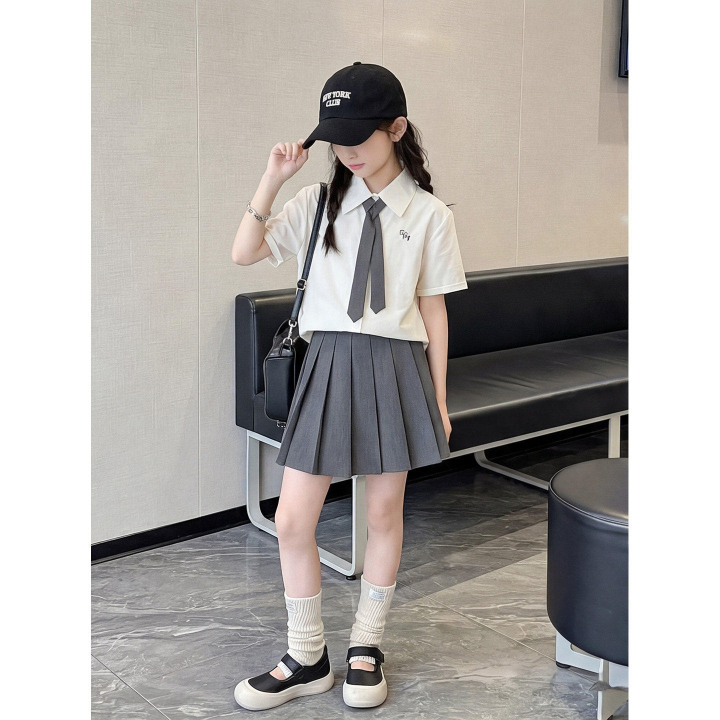 女童夏季学院风制服套装2026短袖
