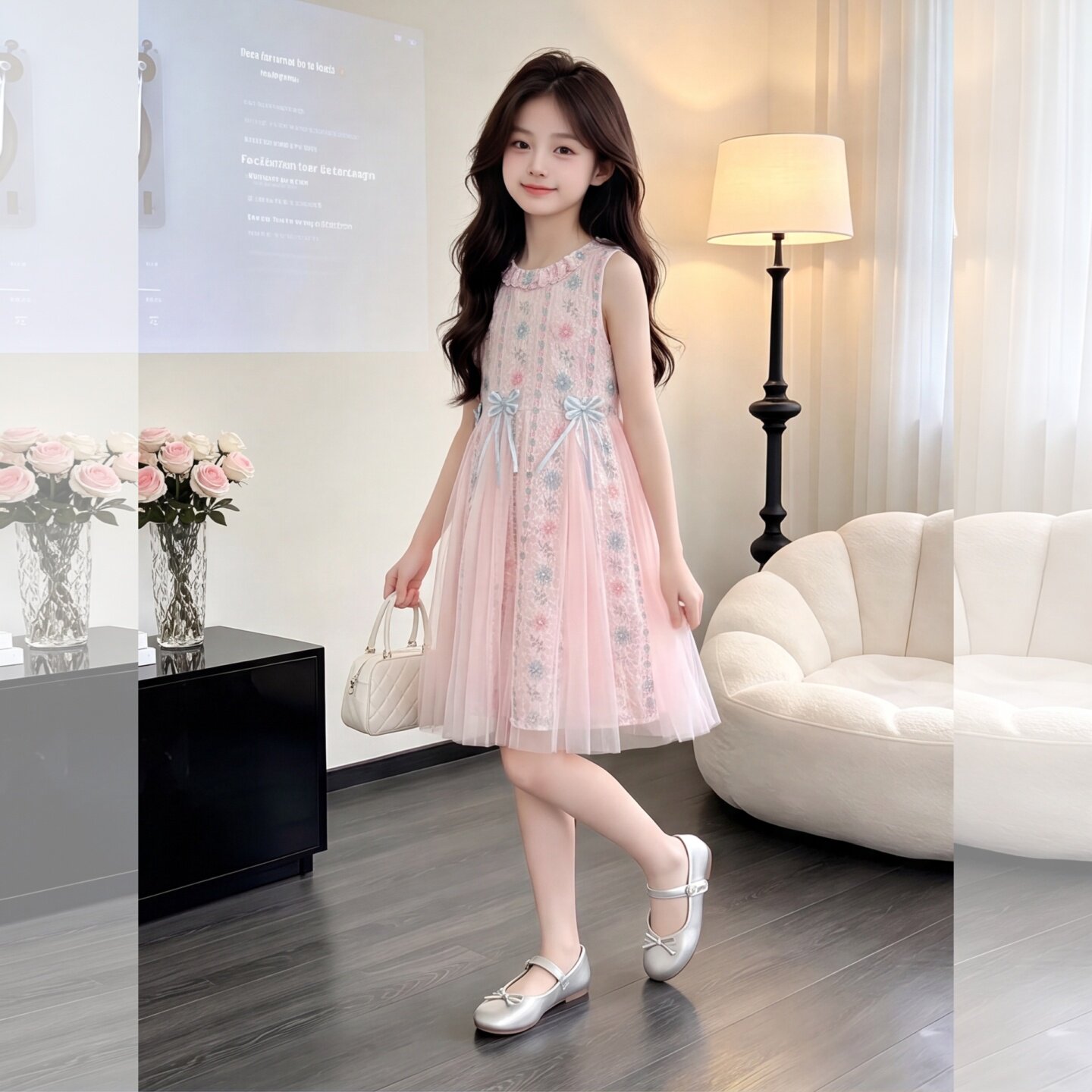 女童夏装连衣裙2026新款女宝宝独特漂亮碎花纱裙儿童夏日穿搭裙子