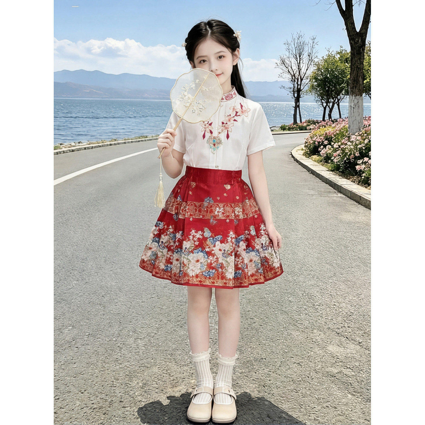 汉服女童马面裙短裙2025夏季新款