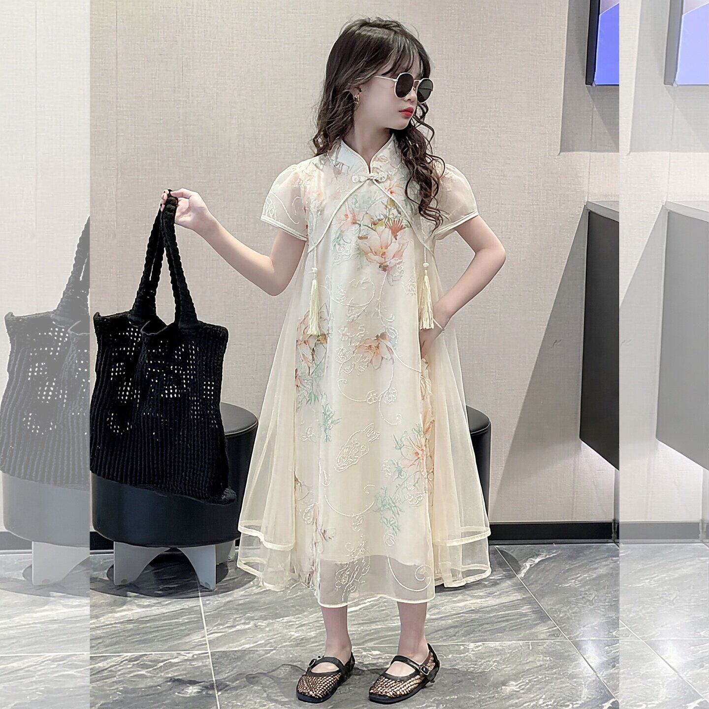 女童夏季连衣裙2024夏款新中式女