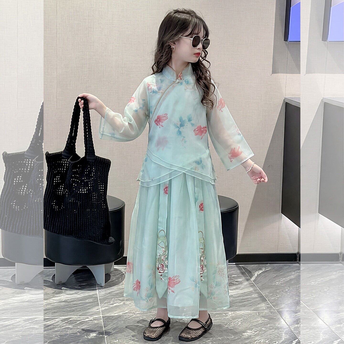 女童夏季汉服套装新款女宝宝中国