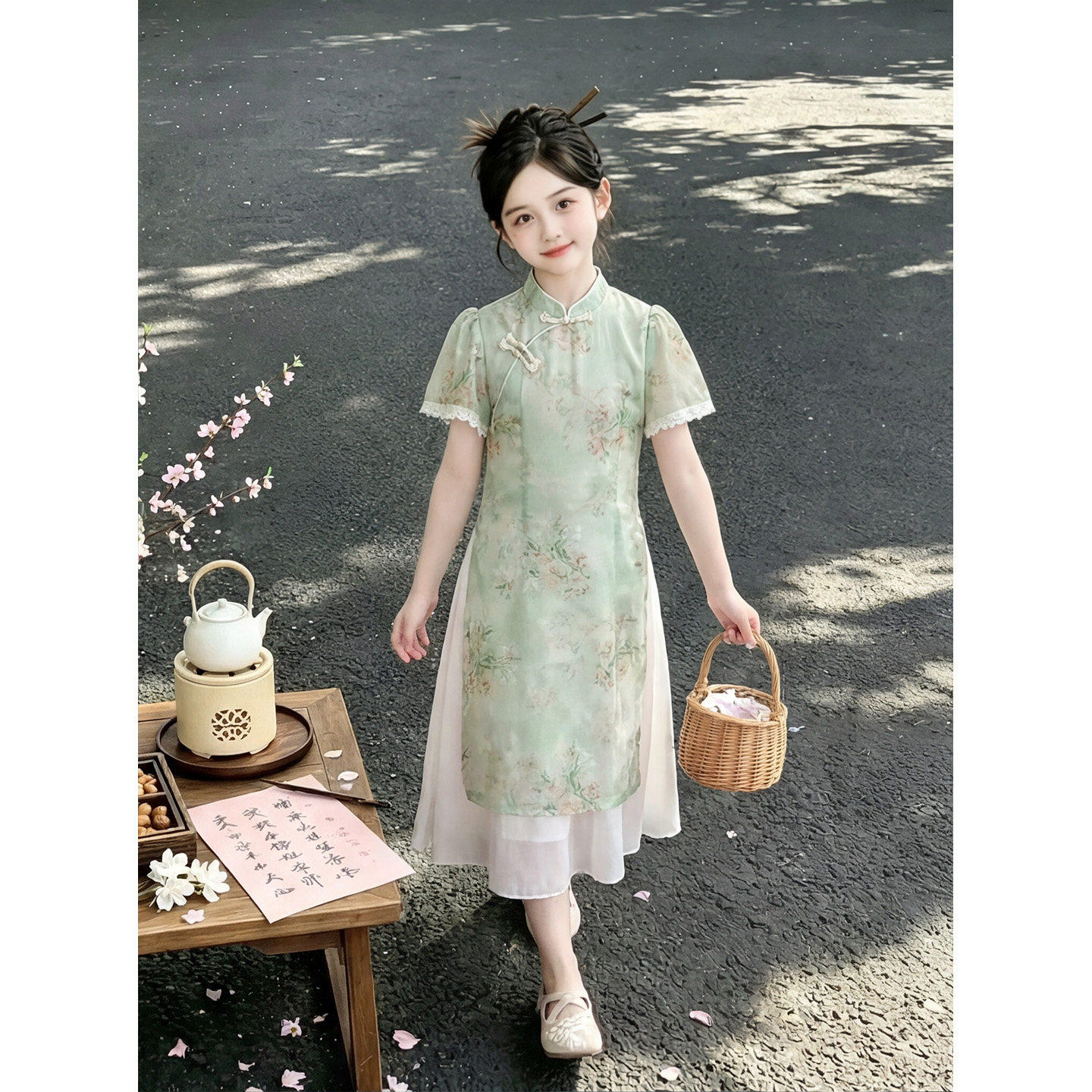 女童旗袍新中式中国风儿童汉服女