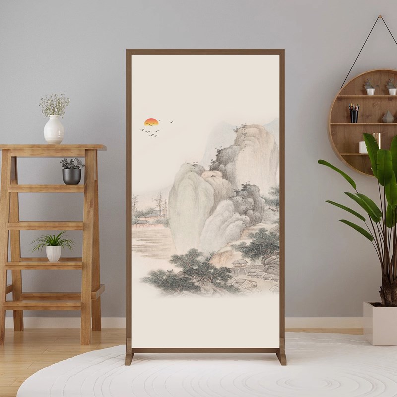 中式屏风a隔断客厅入户门玄关遮挡简约现代走廊过道座屏定制可移