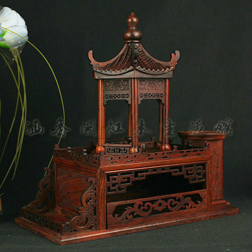 红木工艺品*笔筒*名片盒*红酸枝*礼品*多功能聚R缘亭 新款榫卯结