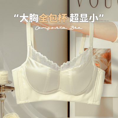 大胸显小胸内衣薄款聚拢调整型大z码胖mm收副乳防下垂文胸罩女无