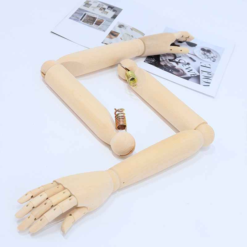 服装模特道具实木机械电镀手臂女男胳膊J活动关节拆装木质假肢配