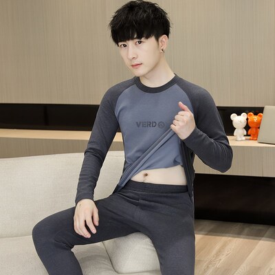 青少年秋衣秋裤h套装男款初高中学生大童男孩线衣线裤德绒保暖内
