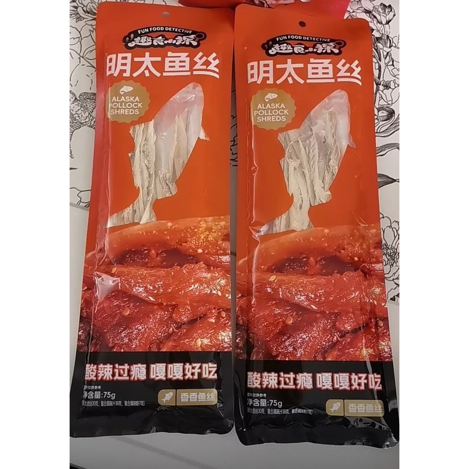 趣食小探【明太鱼丝】香辣鳕鱼丝辣拌蘸料延边零食解馋下酒菜追剧