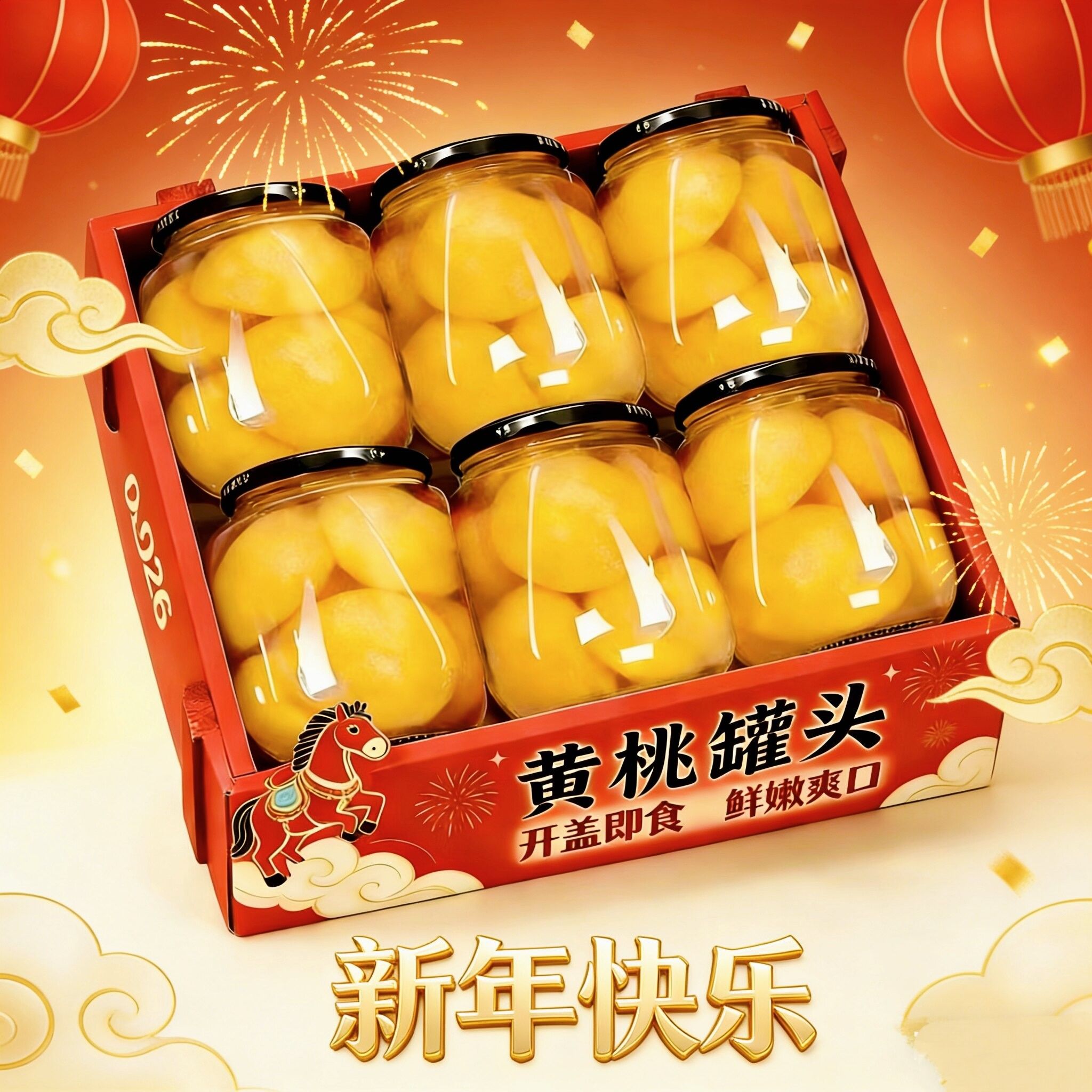 510g*4瓶】新鲜黄桃罐头特产水果罐头营养美味优精选开盖即食年货