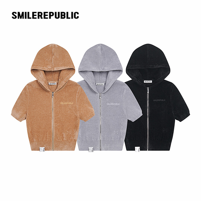 smilerepublic连帽针织短袖休闲