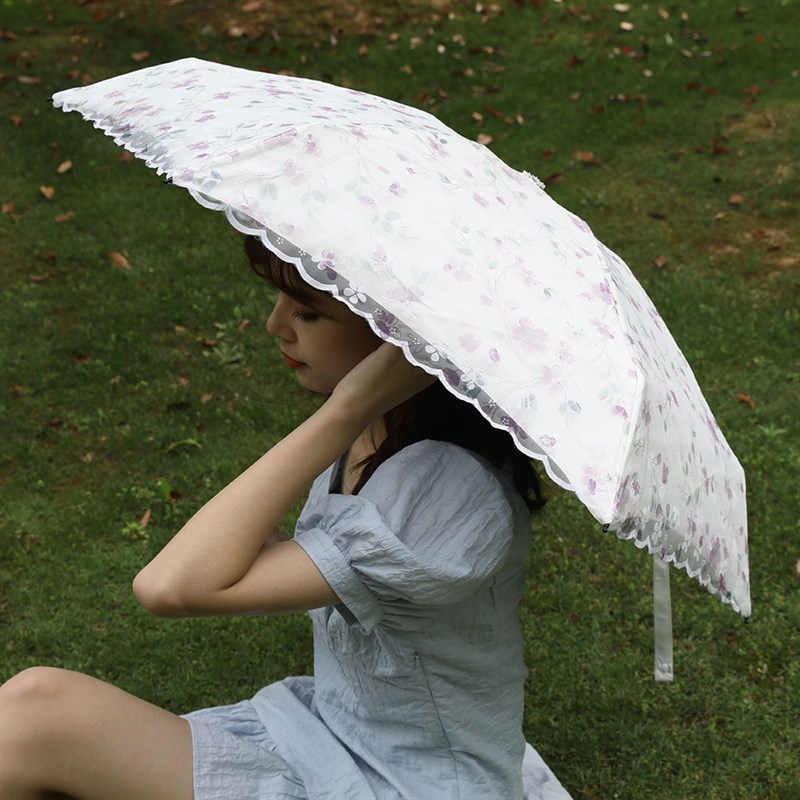 蕾丝花边双层伞黑胶韩国清新晴雨J两用太阳伞女神遮阳夏季