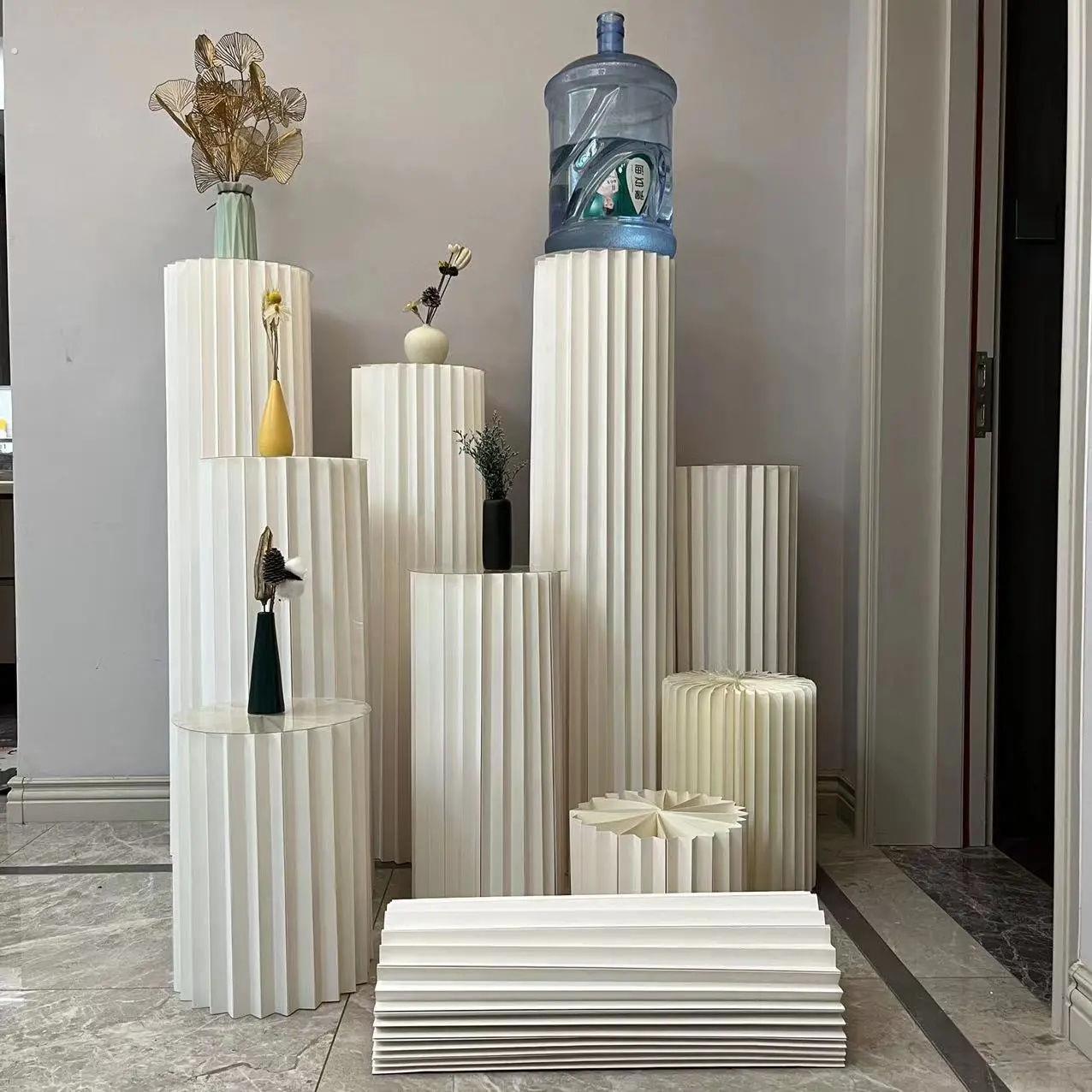 展台展示架多层陈列架折叠中岛展会展台办公家用创意设计圆柱台面
