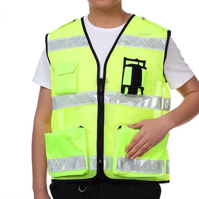 网布反光背心马甲交通背心骑行夜行安全救援衣服反光衣指挥官