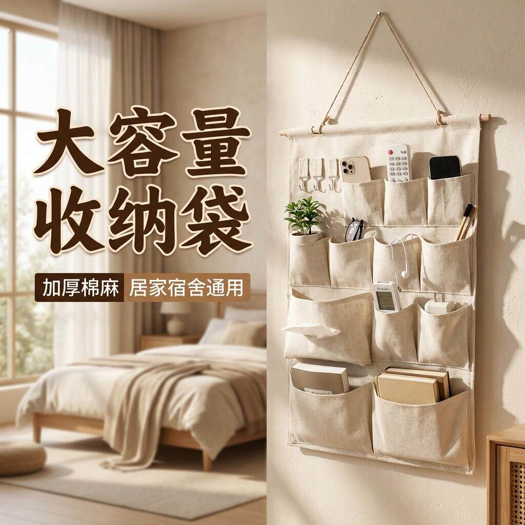 寝室宿舍门后收纳挂袋宿舍多层杂物内衣收纳袋衣柜悬挂式储物袋全