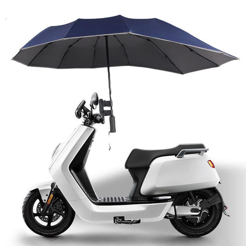 一键全收电动车伞电动车结实防风折叠伞异形雨伞双层加固抗风偏心