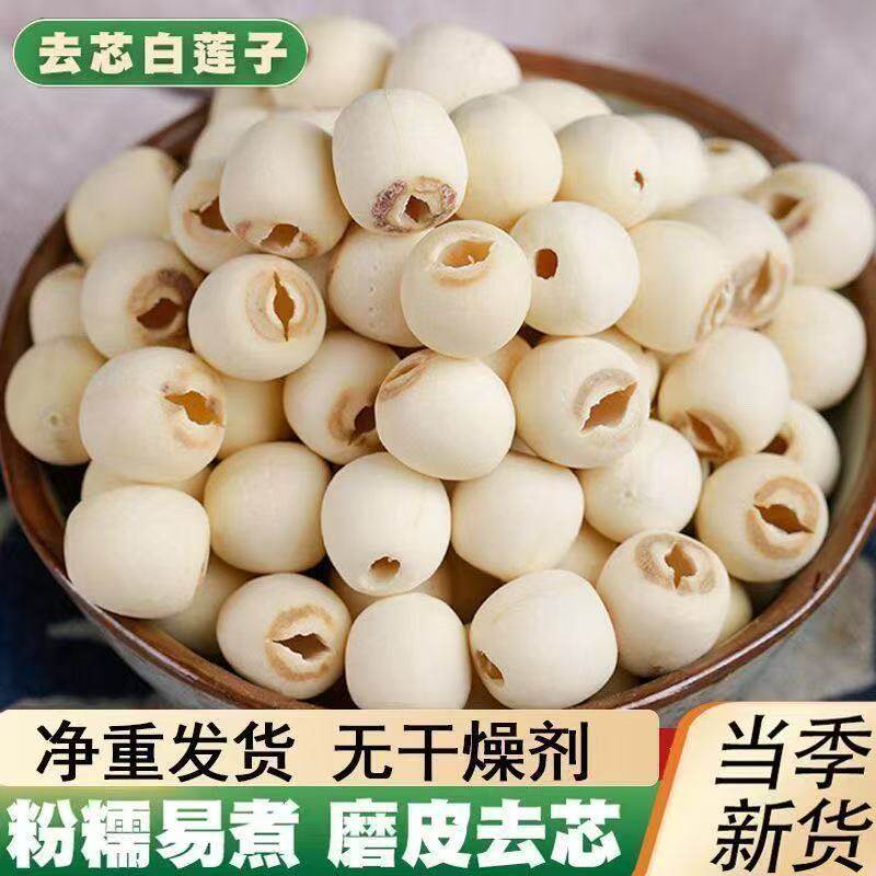 速抢!【一大袋】湖南正宗去芯白莲子莲子干货饱满清香粉糯易煮AG
