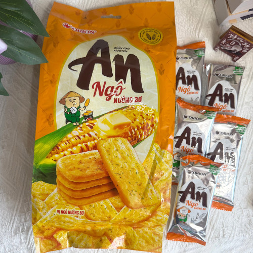 越南ORION An传统黄油烤玉米味仙贝膨化饼干童年怀旧零食120g/袋