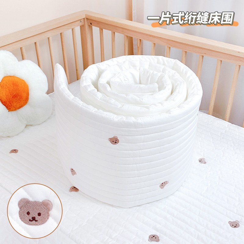 床围婴儿防摔一片式婴儿床围栏防撞软包ins风拼S接床半围挡可拆洗
