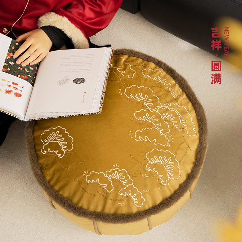 新年坐墩沙发客厅飘窗榻榻米地上懒人坐L垫冬季毛绒地毯阳台蒲团
