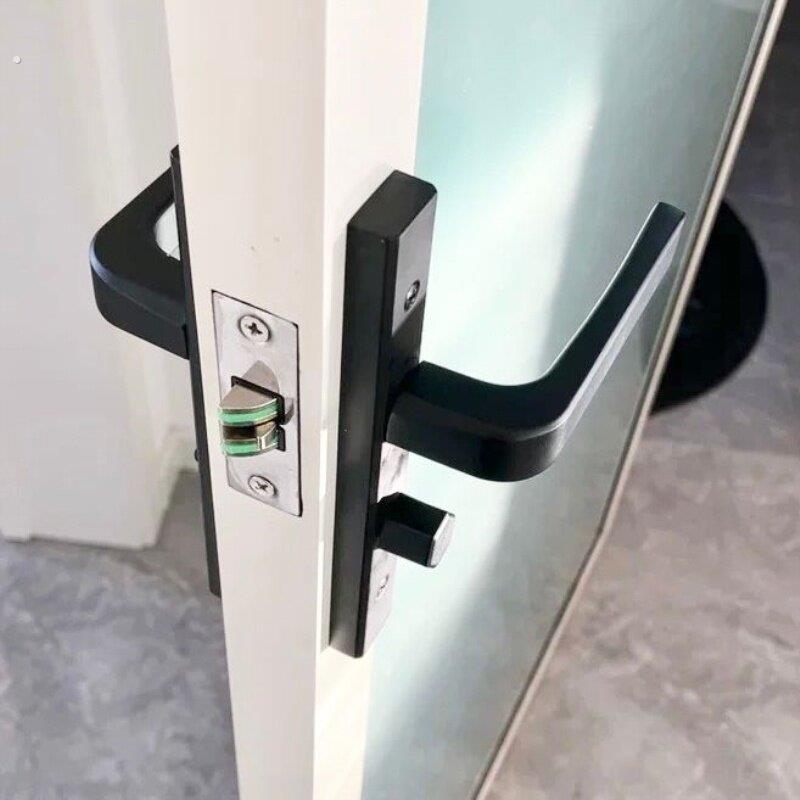洗手间无钥匙手柄玻璃门不锈钢通用浴室厕所门拉手通用型极窄