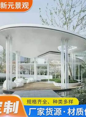 定制不锈钢廊架雕塑厂家大型园林风景区庭院景亭不锈钢异形长廊雕