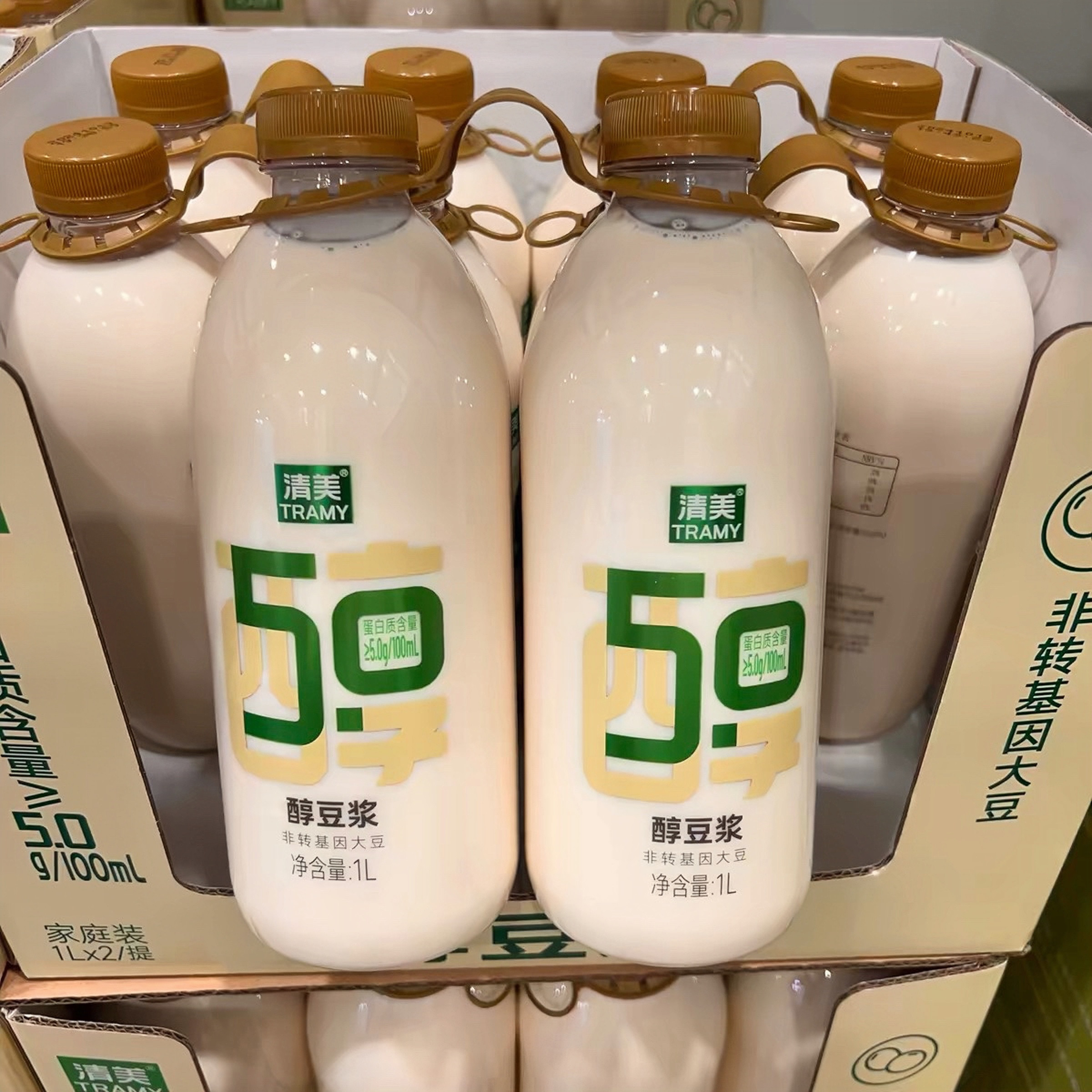 山姆会员超市代购清美醇豆浆非转基因大豆1L*2瓶早餐家庭装