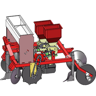 2行花生起壟施肥播種機三維SW模型設計solidworks建模CAD圖紙