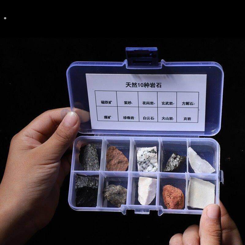 天然岩石标本组合全套矿石化石标本天然原石科普展示专用教学仪