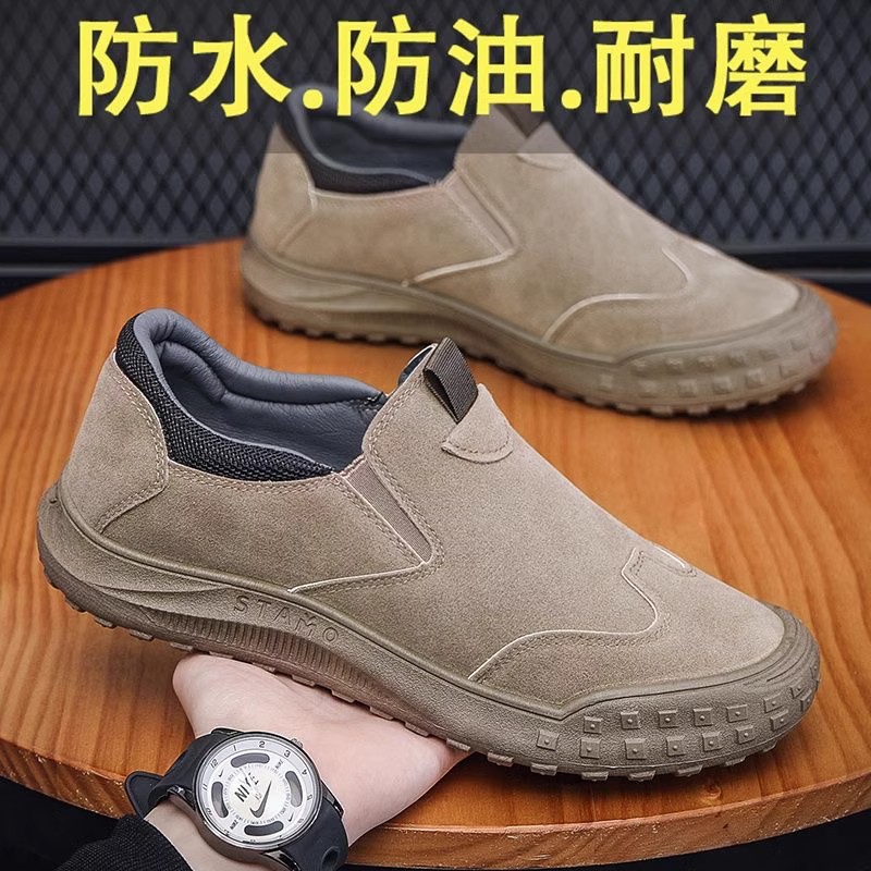 断码工作鞋男新款休闲鞋一脚蹬爸爸开车鞋工地干活防滑耐磨劳保鞋