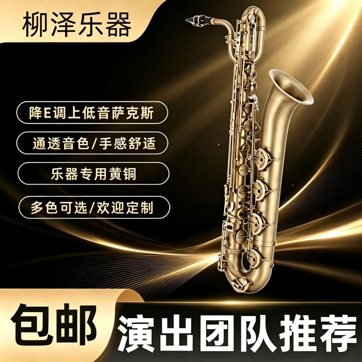 柳泽降E调上低音萨克斯巴里东专业乐团演奏低音到A Baritone Sax